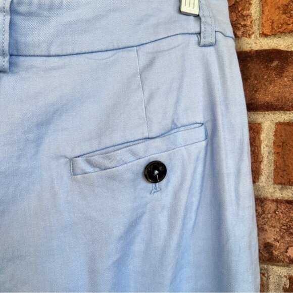 Anthropologie New Maeve Avery Pleated Trouser Shorts Linen Blend Light Blue US 8 - Picture 6 of 15